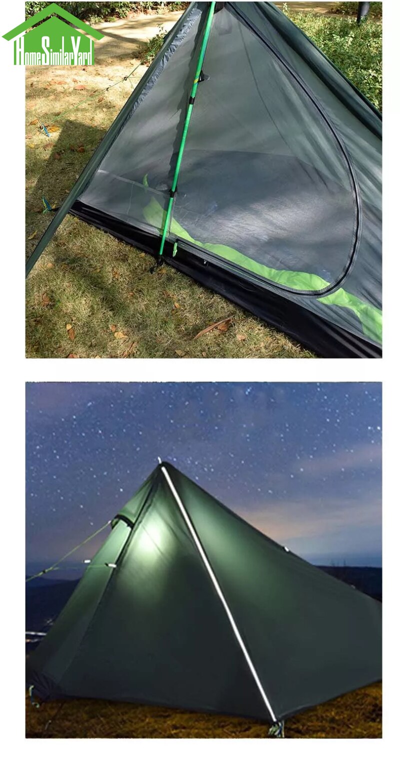 Cheap Goat Tents Waterproof Camping Tents Ultralight Double Layers Pyramid Tent Single One Person 4 Season All Weather for Hunting Hiking   